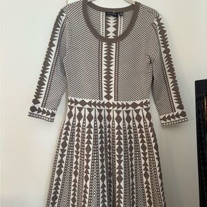 Nina Leonard Silver Gray Fit and Flare Dress